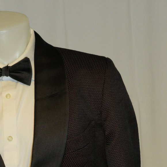 Tom Ford Fit A O'Connor Merlot Weave Silk Blend Shawl Collar Evening Jacket 38R - Picture 1 of 12